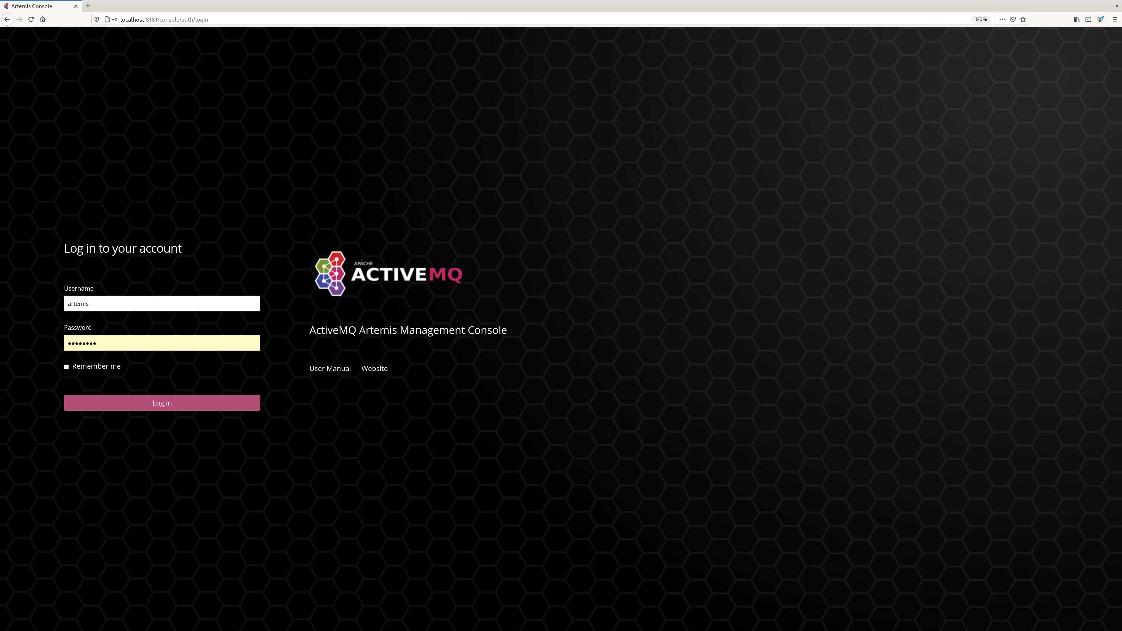 ActiveMQ Artemis Console Login
