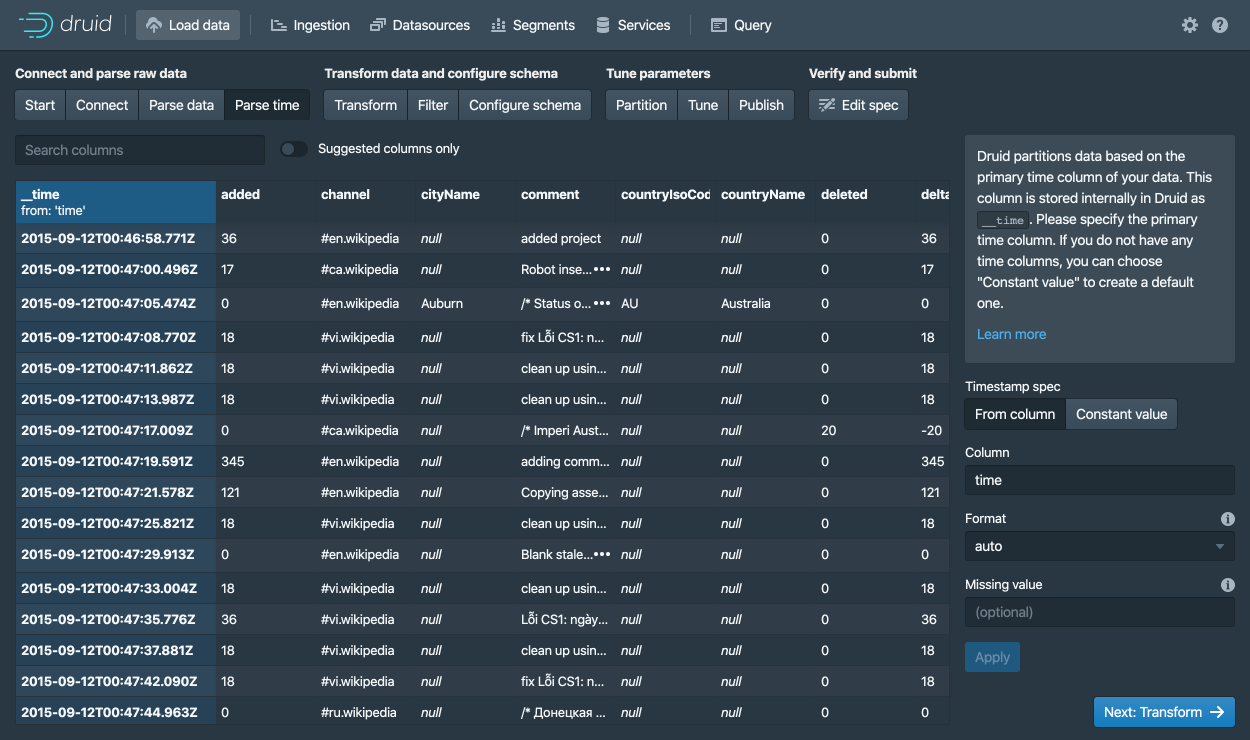 Data loader parse time