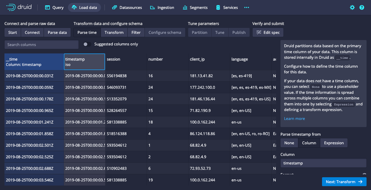 Data loader parse time