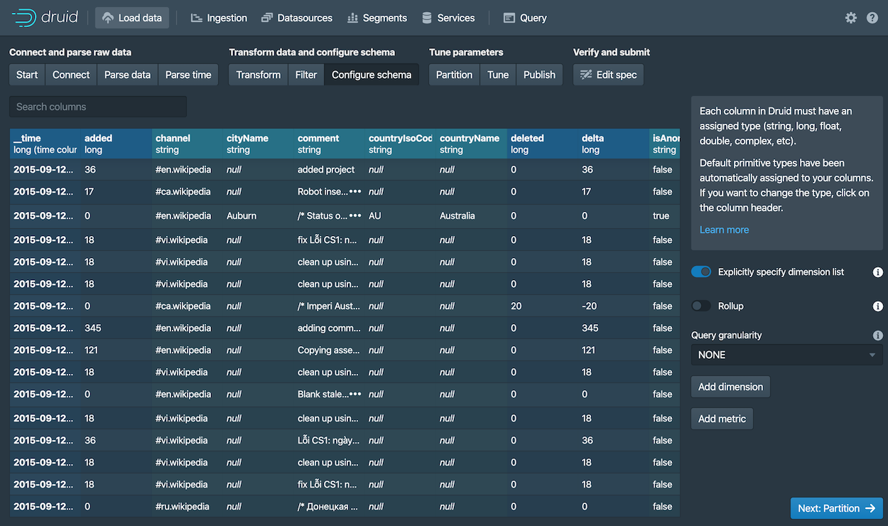 Data loader schema