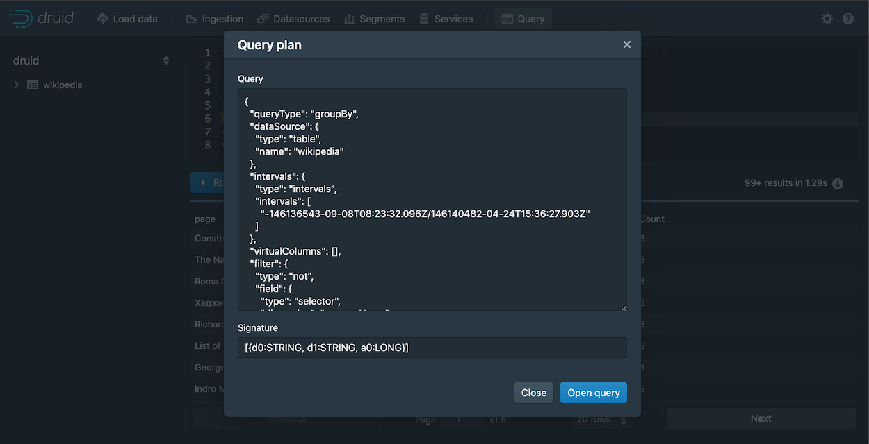 Explain query