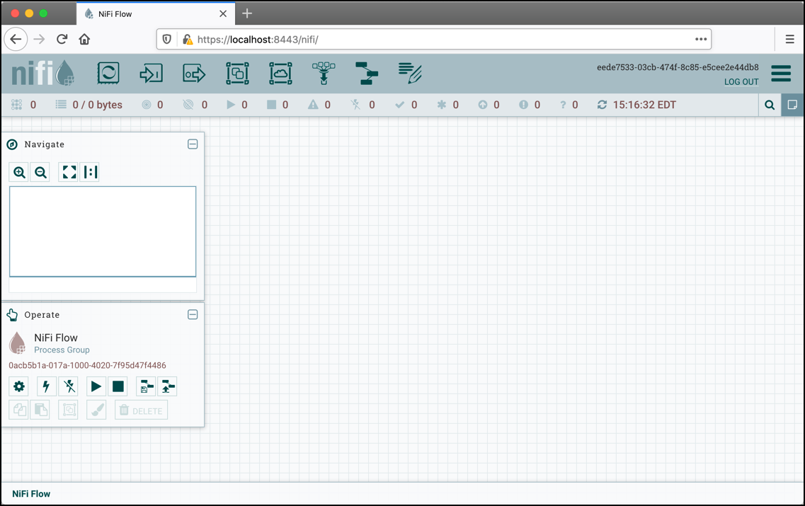 NiFi Flow Authenticated Screen