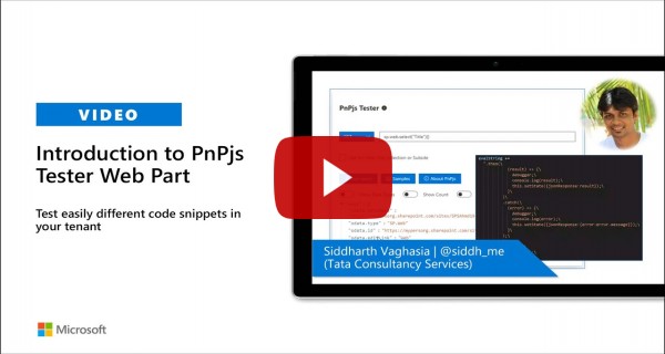 Introduction to PnPjs Tester Web Part