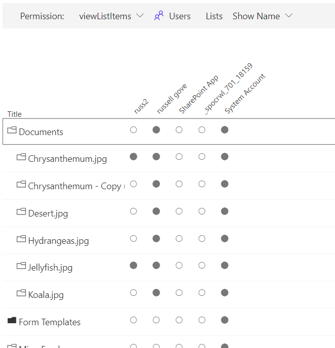 config panel