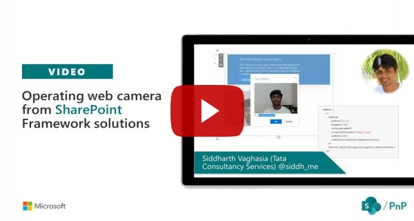 Operating web camera from SharePoint Framework solutions