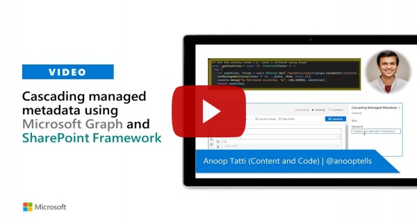 Cascading managed metadata using Microsoft Graph and SharePoint Framework
