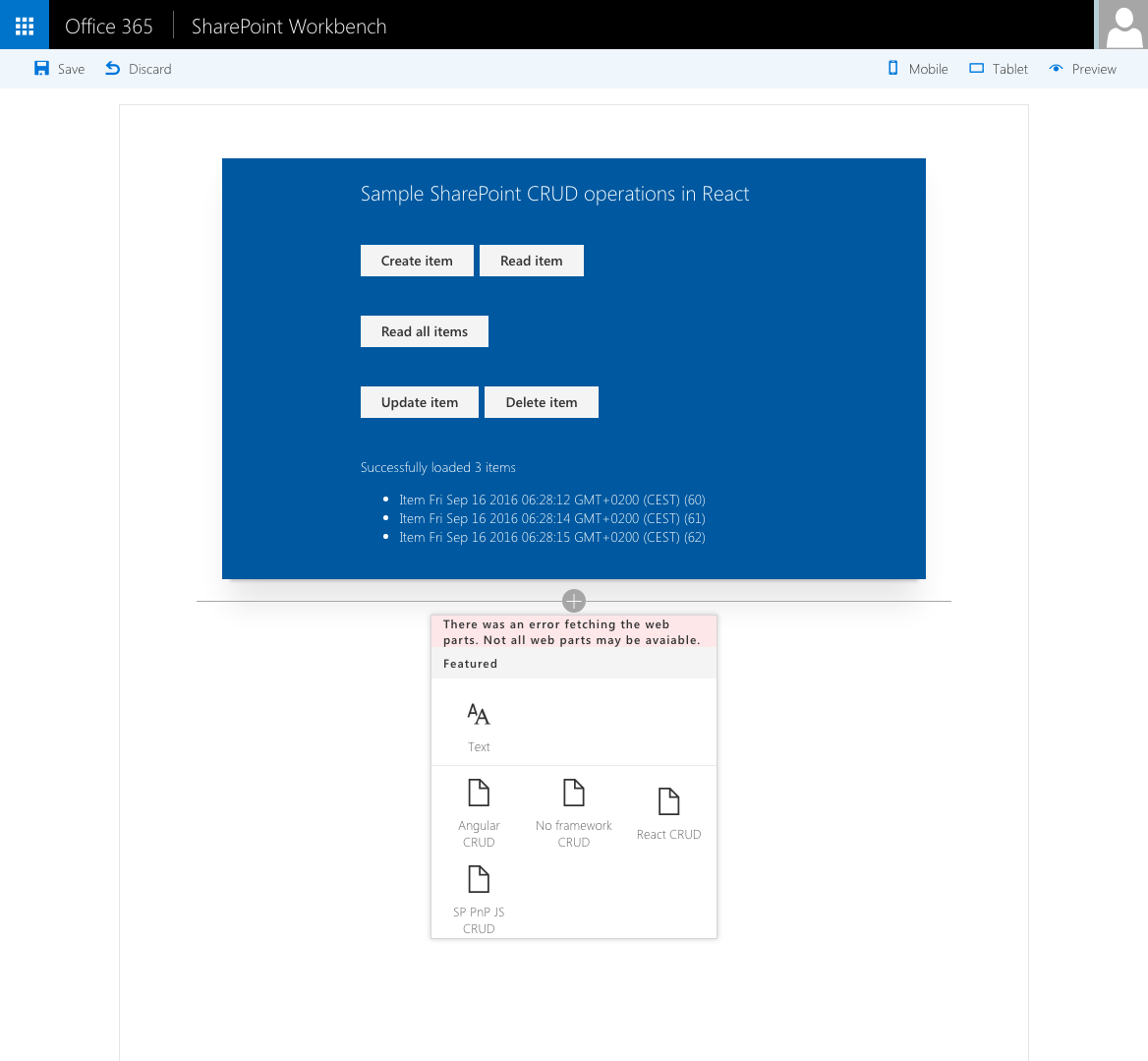 Sample To do SharePoint Framework Client-Side Web Part built using Angular and ngOfficeUIFabric