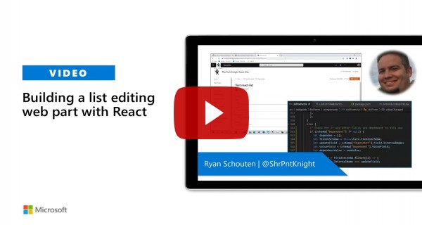 Building a list editing web part with React