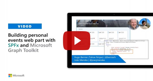 Building personal events web part with SPFx and Microsoft Graph Toolkit