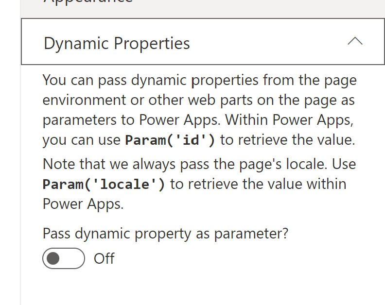 Select the Dynamic Properties group