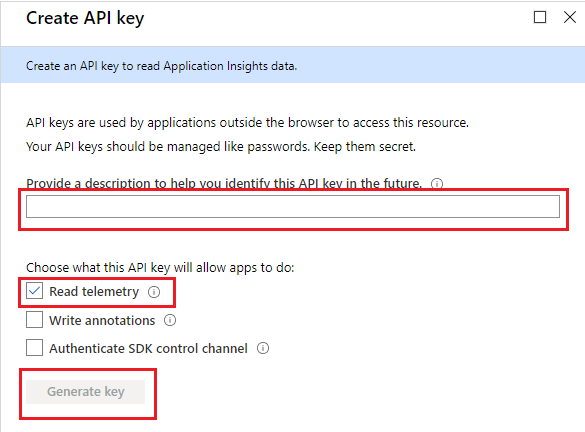 AppInsights API Key