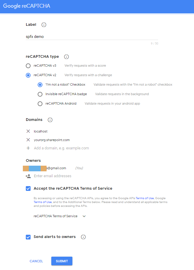 Google recaptcha registration