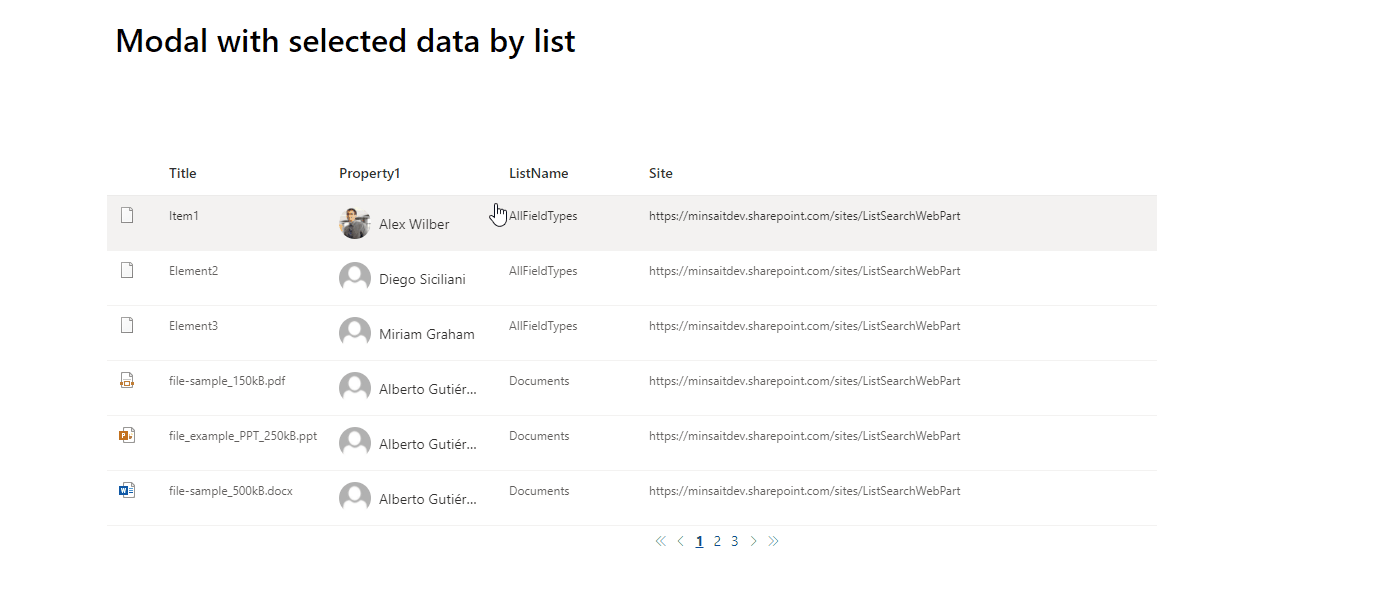 Open selected item with selected properties