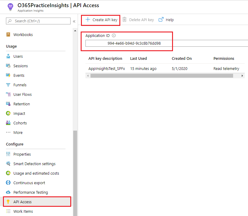 AppInsights API Application ID