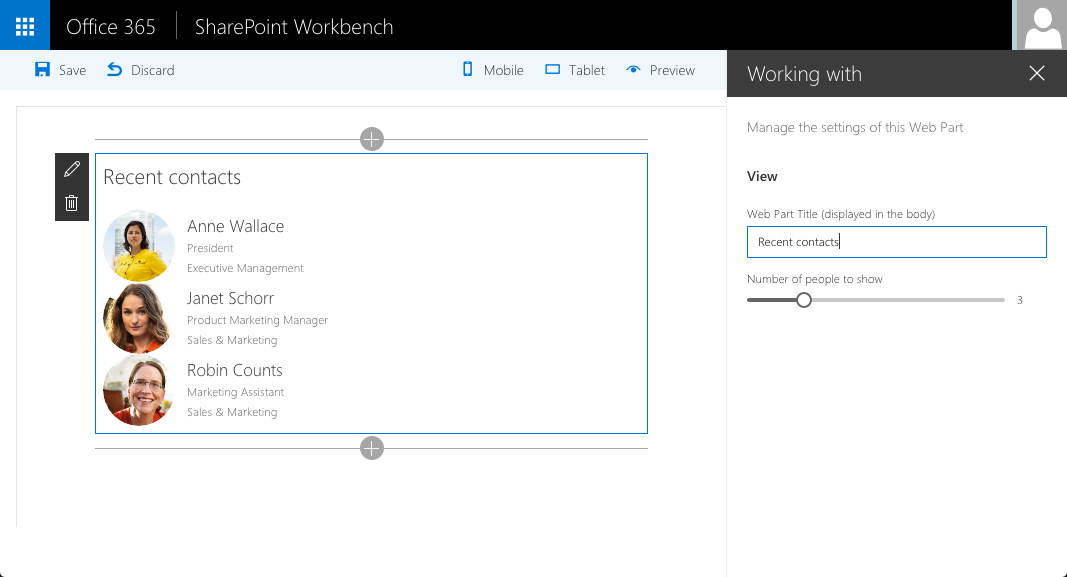 Working with Web Part in the SharePoint Workbench