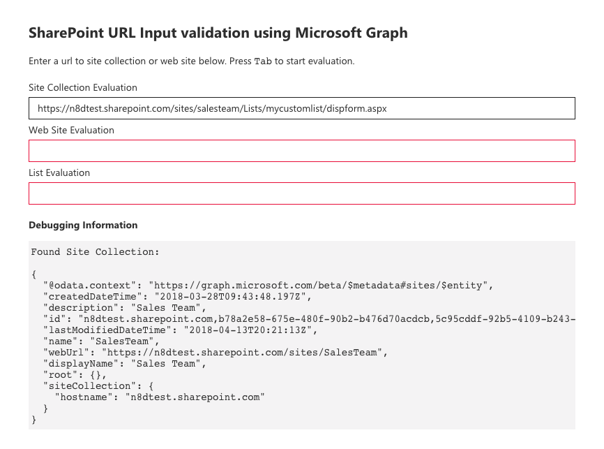 Evaluation Client searching for suitable site collection