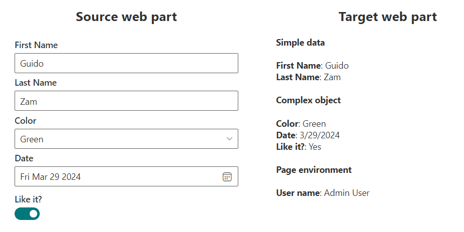 Filled web parts