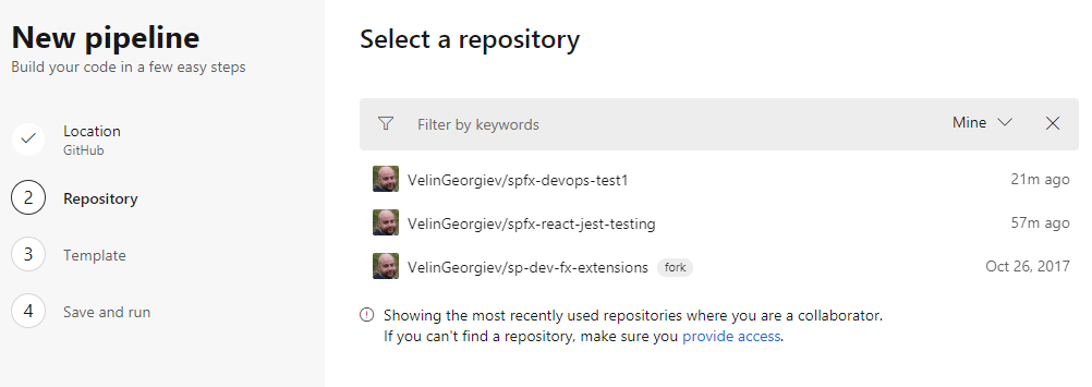 Config Azure Pipelines repo config