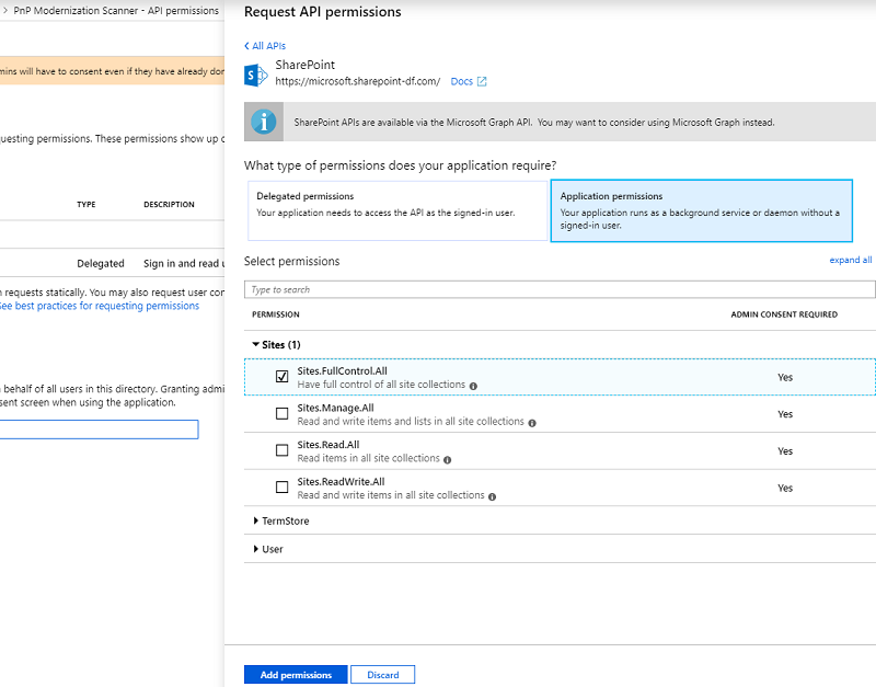 API Permissions