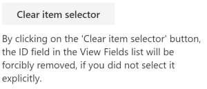 Clear item selector