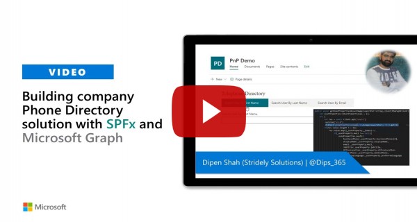 Building company Phone Directory solution with SPFx and Microsoft Graph