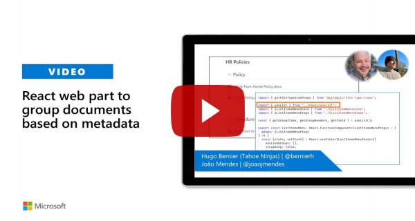 React web part to group documents based on metadata