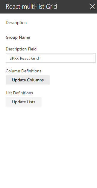 config panel