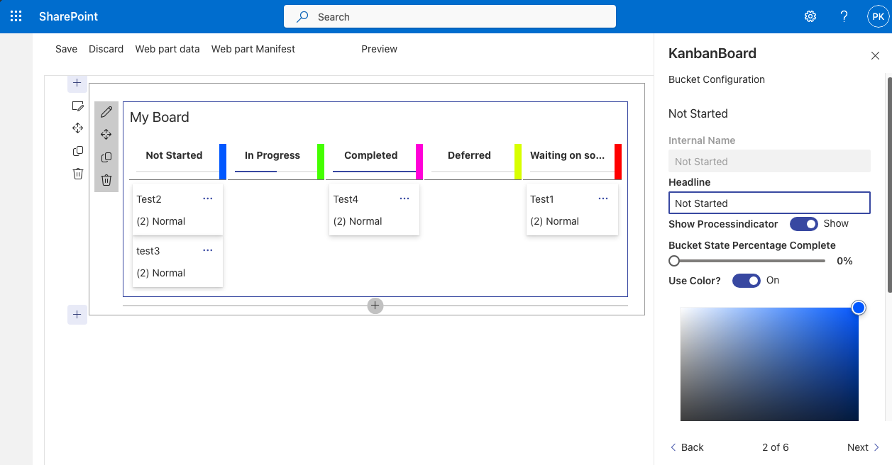 Kanban Board Settings: bucket Layout