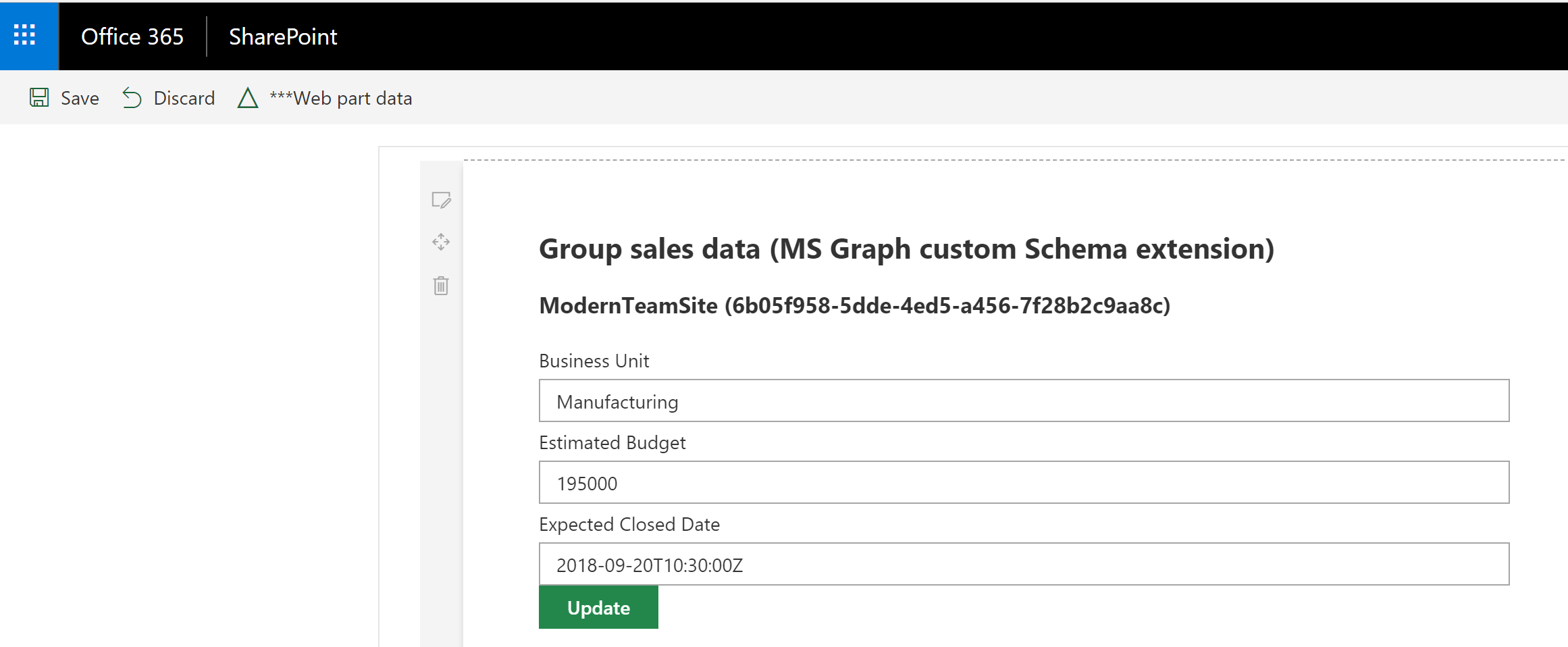 Custom Schema Extension Web part