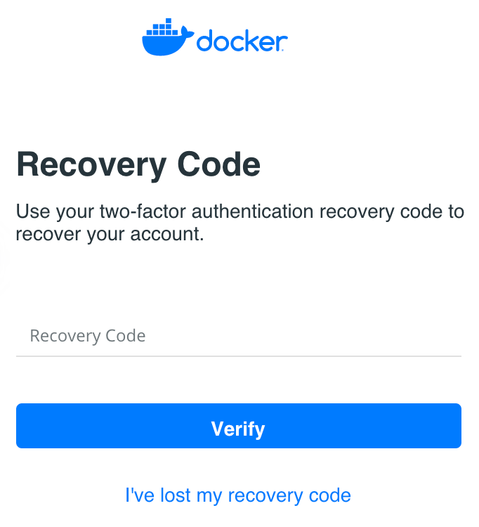 Enter recovery code