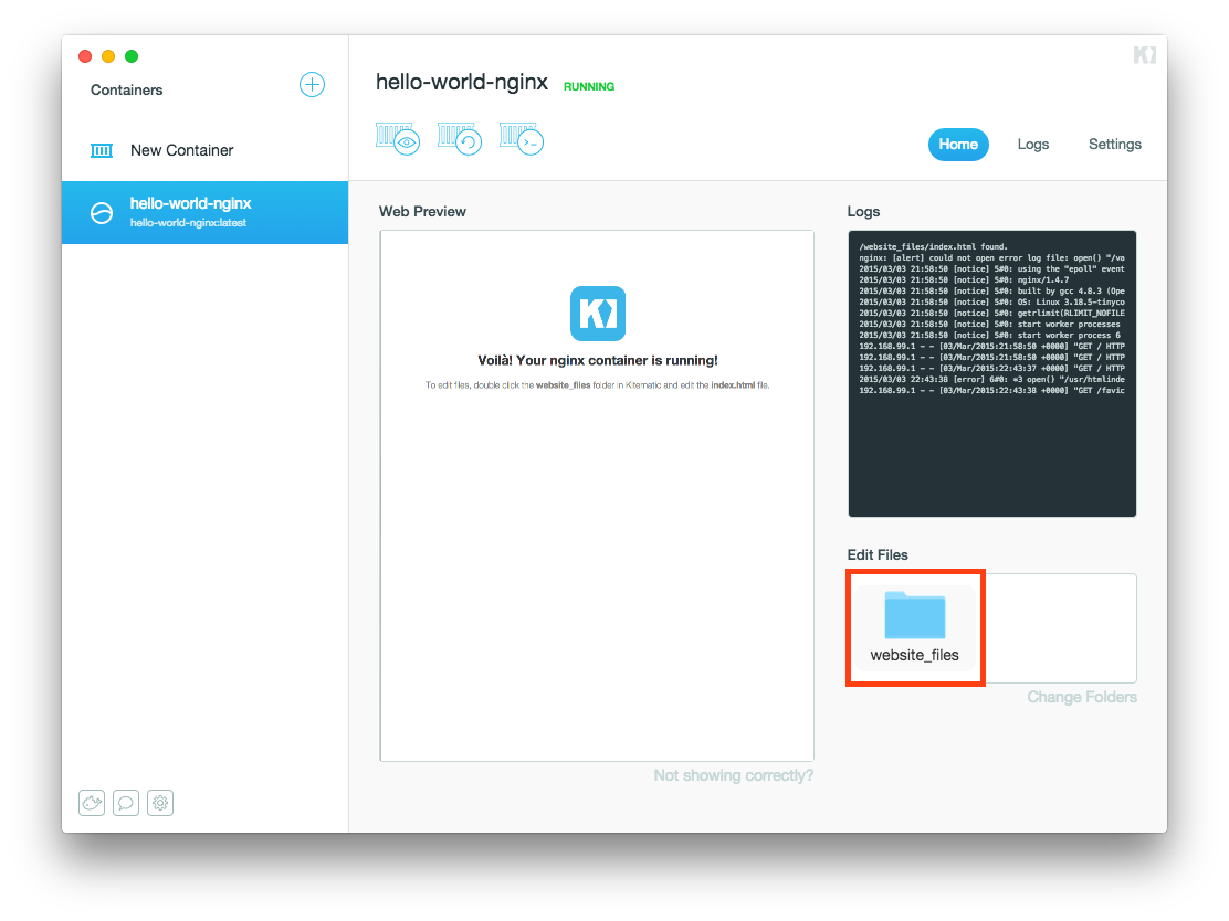 Nginx data volume