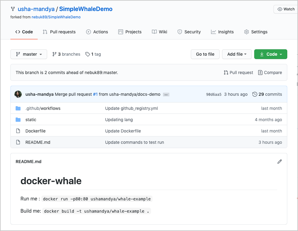 SimpleWhaleDemo