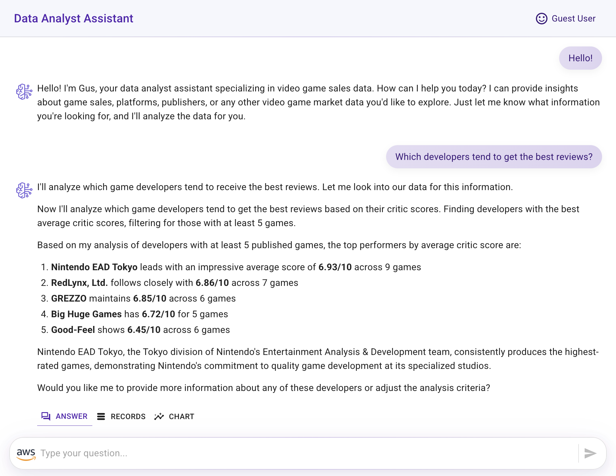 Video Games Sales Assistant